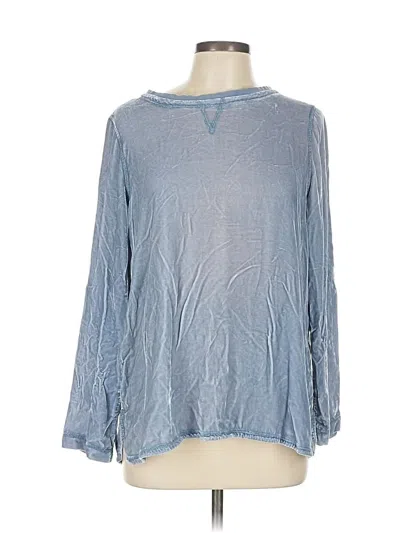 Pre-owned Soft Surroundings Long Sleeve Blouse In Blue