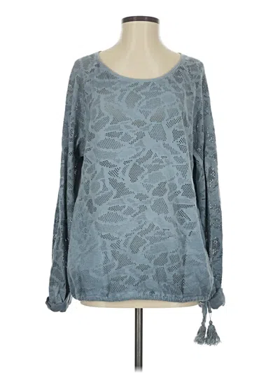 Pre-owned Soft Surroundings Long Sleeve Blouse In Blue