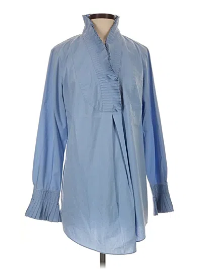 Pre-owned Soft Surroundings Long Sleeve Blouse In Blue