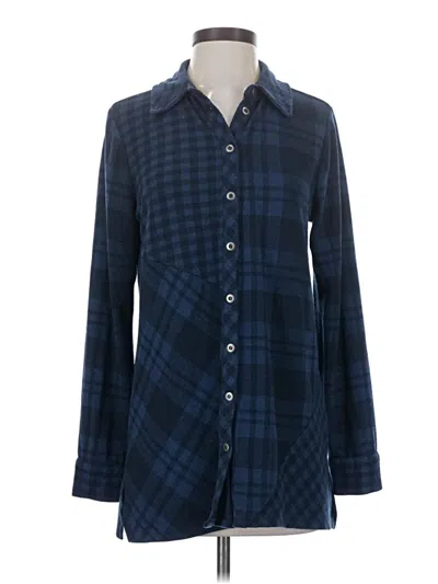 Pre-owned Soft Surroundings Long Sleeve Blouse In Blue