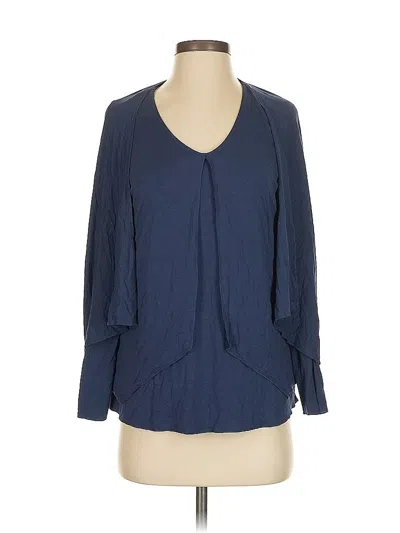 Pre-owned Soft Surroundings Long Sleeve Blouse In Blue