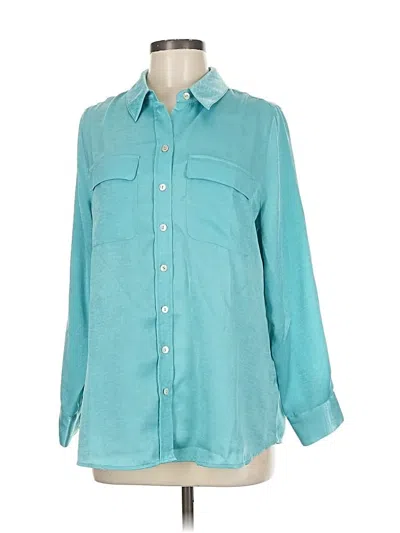 Pre-owned Soft Surroundings Long Sleeve Blouse In Blue