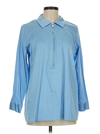 Pre-owned Soft Surroundings Long Sleeve Blouse In Blue
