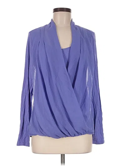 Pre-owned Soft Surroundings Long Sleeve Blouse In Blue