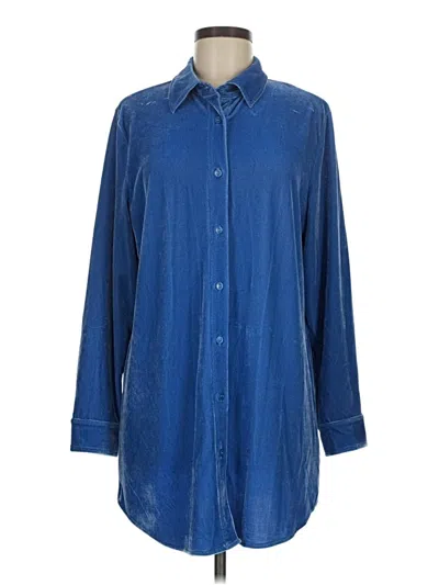 Pre-owned Soft Surroundings Long Sleeve Blouse In Blue