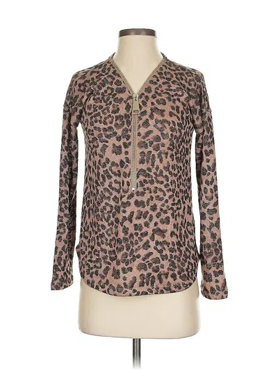 Pre-owned Soft Surroundings Long Sleeve Blouse In Brown