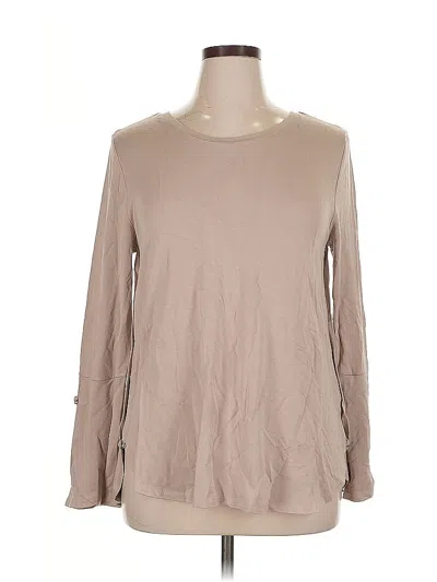 Pre-owned Soft Surroundings Long Sleeve Blouse In Brown