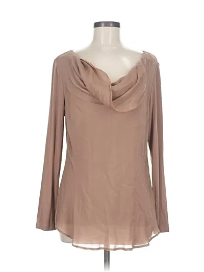 Pre-owned Soft Surroundings Long Sleeve Blouse In Brown