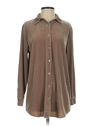 Pre-owned Soft Surroundings Long Sleeve Blouse In Brown