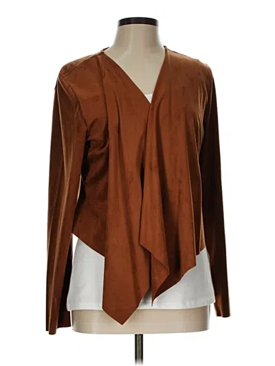 Pre-owned Soft Surroundings Long Sleeve Blouse In Brown