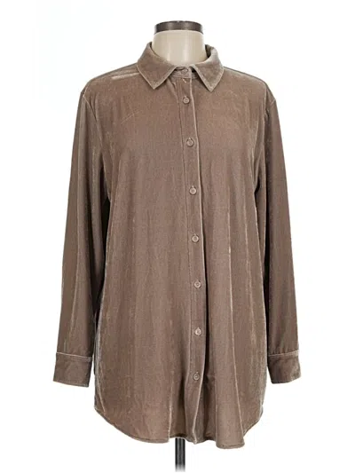 Pre-owned Soft Surroundings Long Sleeve Blouse In Brown