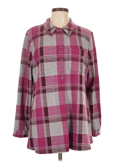 Pre-owned Soft Surroundings Long Sleeve Blouse In Burgundy