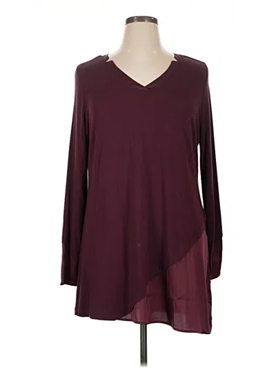 Pre-owned Soft Surroundings Long Sleeve Blouse In Burgundy
