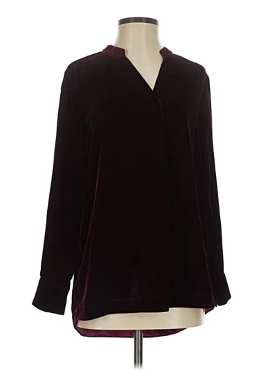 Pre-owned Soft Surroundings Long Sleeve Blouse In Burgundy