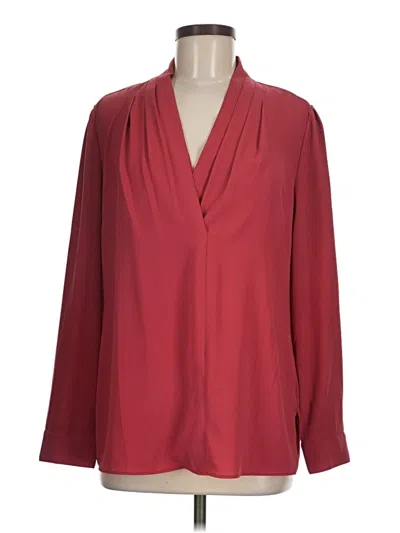 Pre-owned Soft Surroundings Long Sleeve Blouse In Burgundy