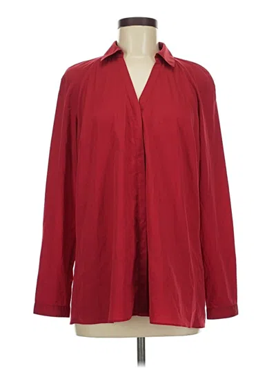 Pre-owned Soft Surroundings Long Sleeve Blouse In Burgundy