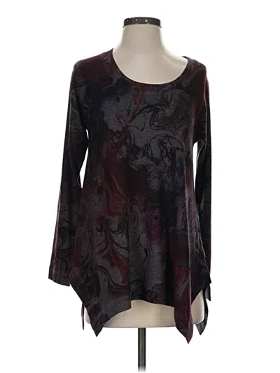 Pre-owned Soft Surroundings Long Sleeve Blouse In Burgundy