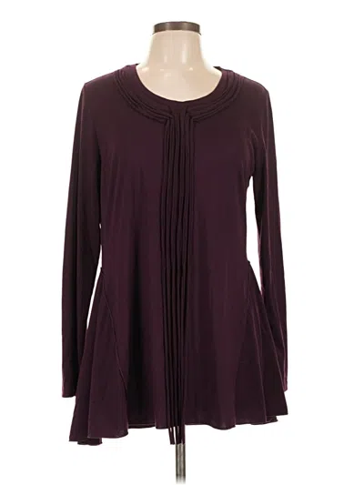 Pre-owned Soft Surroundings Long Sleeve Blouse In Burgundy