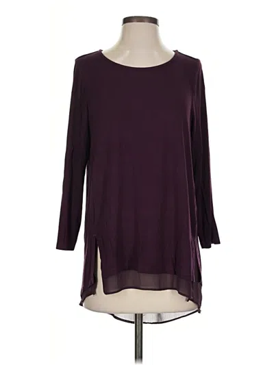 Pre-owned Soft Surroundings Long Sleeve Blouse In Burgundy