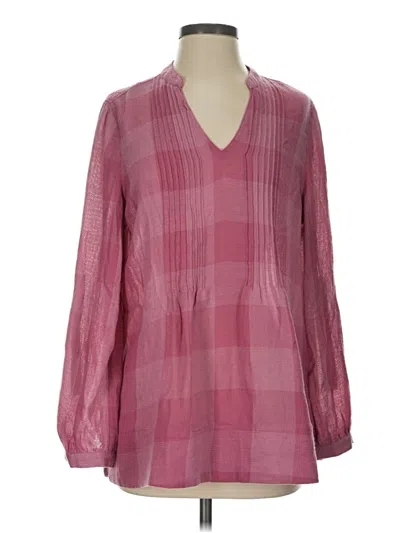 Pre-owned Soft Surroundings Long Sleeve Blouse In Burgundy