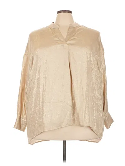 Pre-owned Soft Surroundings Long Sleeve Blouse In Gold