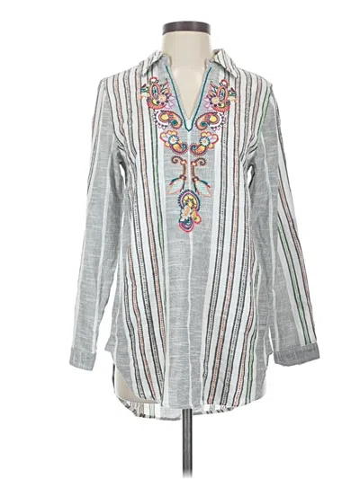 Pre-owned Soft Surroundings Long Sleeve Blouse In Gray