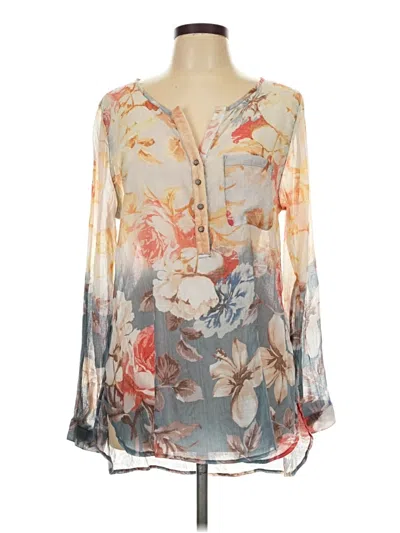 Pre-owned Soft Surroundings Long Sleeve Blouse In Gray