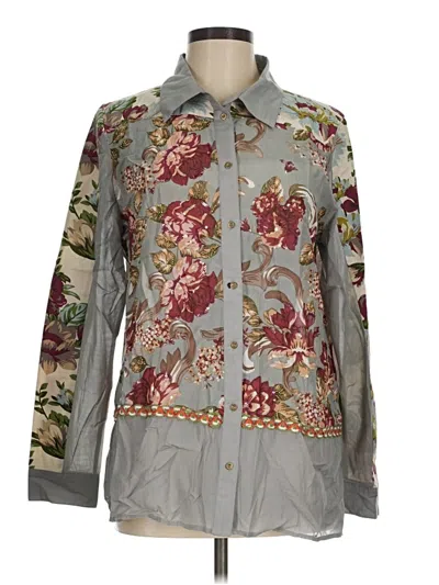 Pre-owned Soft Surroundings Long Sleeve Blouse In Gray