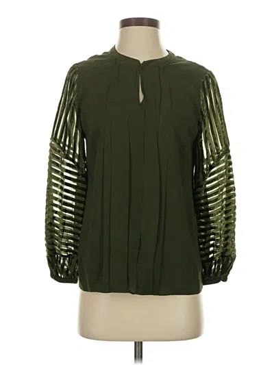 Pre-owned Soft Surroundings Long Sleeve Blouse In Green