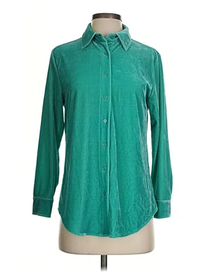 Pre-owned Soft Surroundings Long Sleeve Blouse In Green