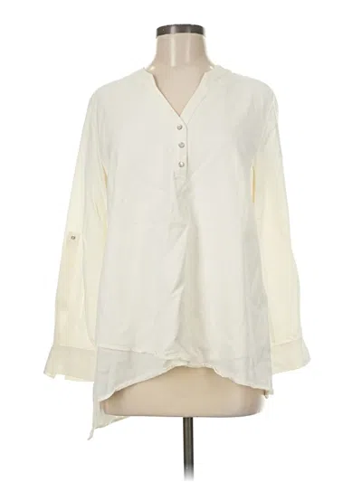 Pre-owned Soft Surroundings Long Sleeve Blouse In Ivory
