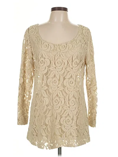 Pre-owned Soft Surroundings Long Sleeve Blouse In Ivory