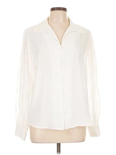 Pre-owned Soft Surroundings Long Sleeve Blouse In Ivory