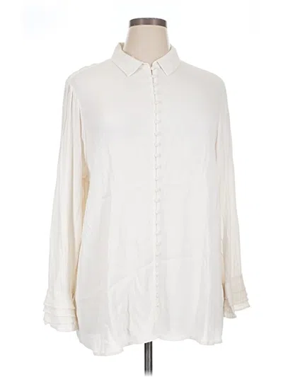 Pre-owned Soft Surroundings Long Sleeve Blouse In Ivory