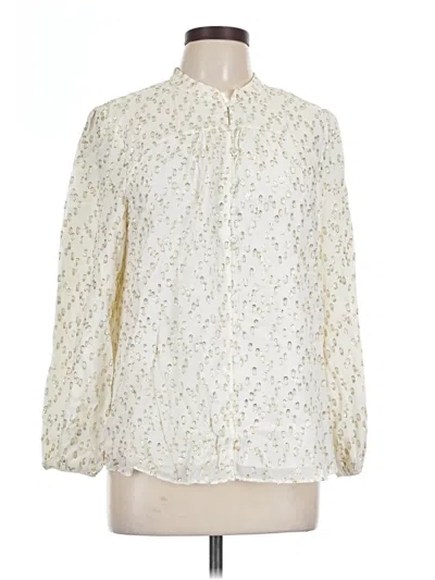 Pre-owned Soft Surroundings Long Sleeve Blouse In Ivory