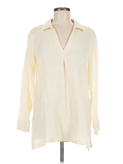 Pre-owned Soft Surroundings Long Sleeve Blouse In Ivory