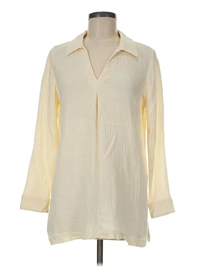 Pre-owned Soft Surroundings Long Sleeve Blouse In Ivory