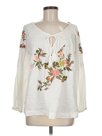 Pre-owned Soft Surroundings Long Sleeve Blouse In Ivory