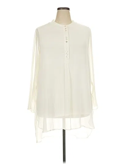 Pre-owned Soft Surroundings Long Sleeve Blouse In Ivory