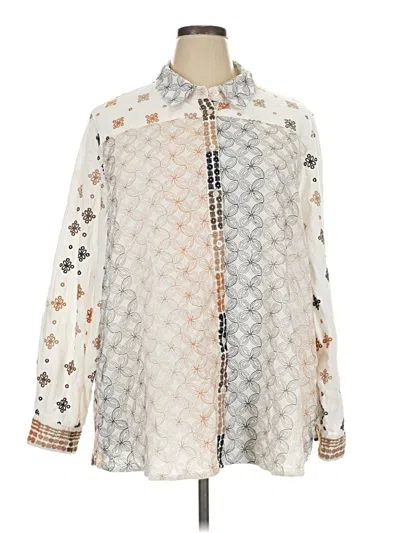Pre-owned Soft Surroundings Long Sleeve Blouse In Ivory