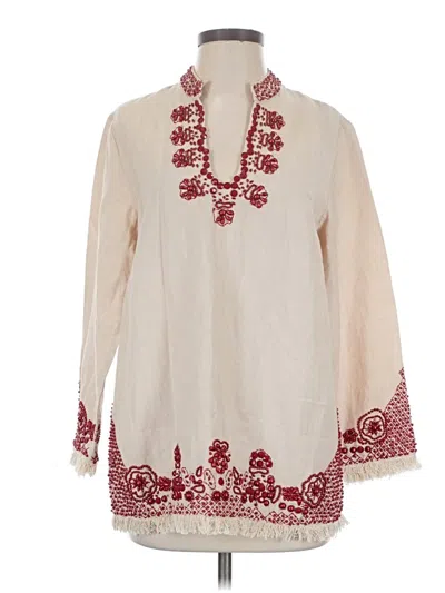 Pre-owned Soft Surroundings Long Sleeve Blouse In Ivory