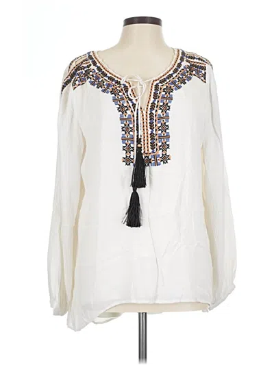 Pre-owned Soft Surroundings Long Sleeve Blouse In Ivory