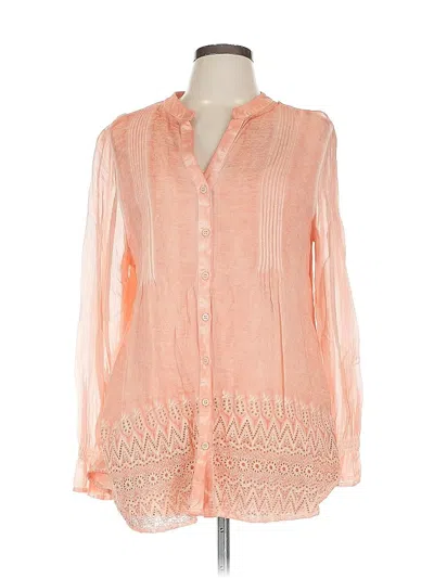 Pre-owned Soft Surroundings Long Sleeve Blouse In Orange