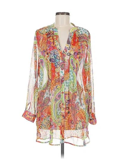 Pre-owned Soft Surroundings Long Sleeve Blouse In Orange