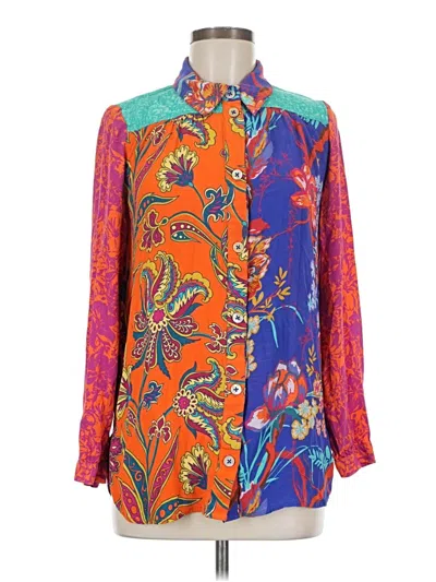 Pre-owned Soft Surroundings Long Sleeve Blouse In Orange