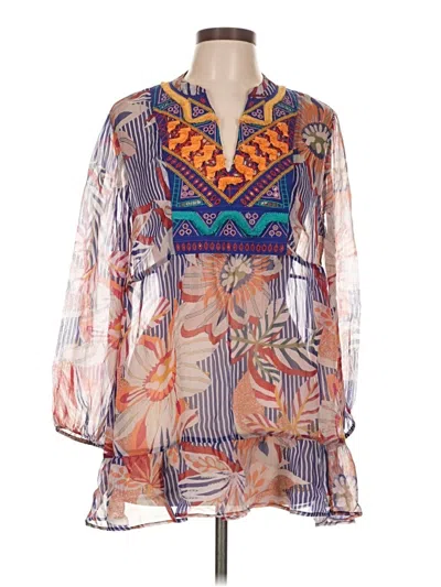 Pre-owned Soft Surroundings Long Sleeve Blouse In Orange