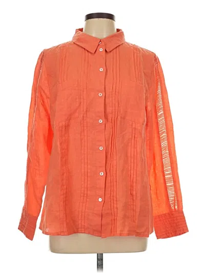 Pre-owned Soft Surroundings Long Sleeve Blouse In Orange