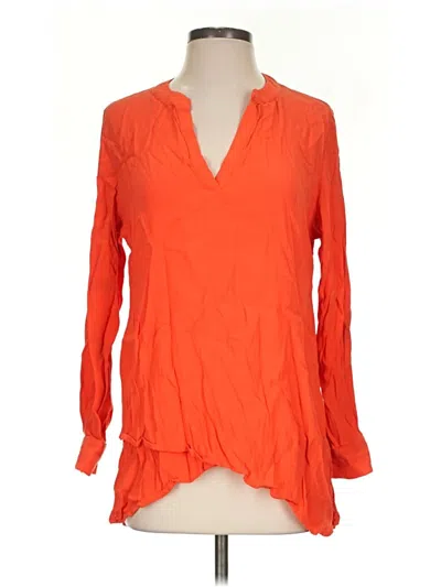 Pre-owned Soft Surroundings Long Sleeve Blouse In Orange