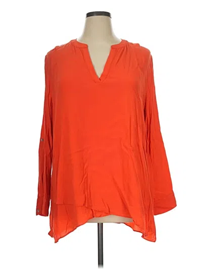 Pre-owned Soft Surroundings Long Sleeve Blouse In Orange