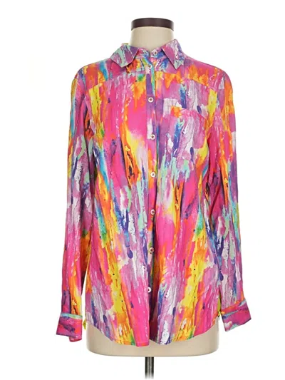 Pre-owned Soft Surroundings Long Sleeve Blouse In Pink